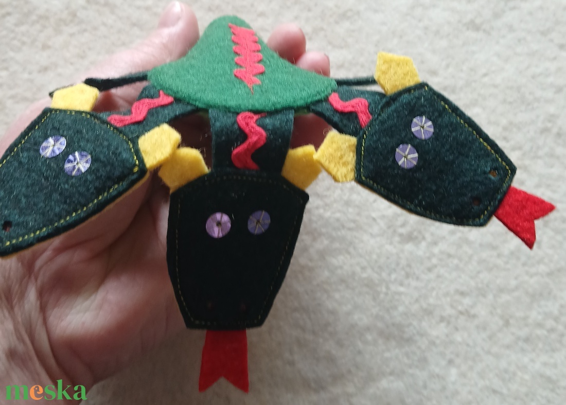 ujjbáb Sárkány 3fejű - játék & sport - bábok - ujjbáb - Meska.hu