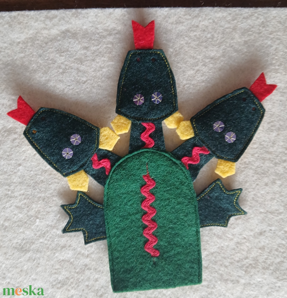 ujjbáb Sárkány 3fejű - játék & sport - bábok - ujjbáb - Meska.hu