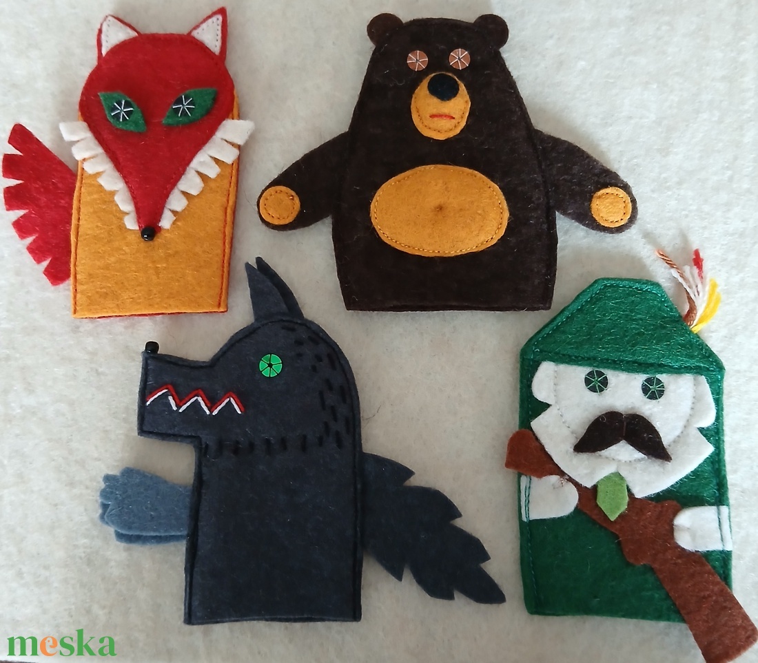 Ujjbábok  a Három nyulak című vershez - játék & sport - bábok - ujjbáb - Meska.hu