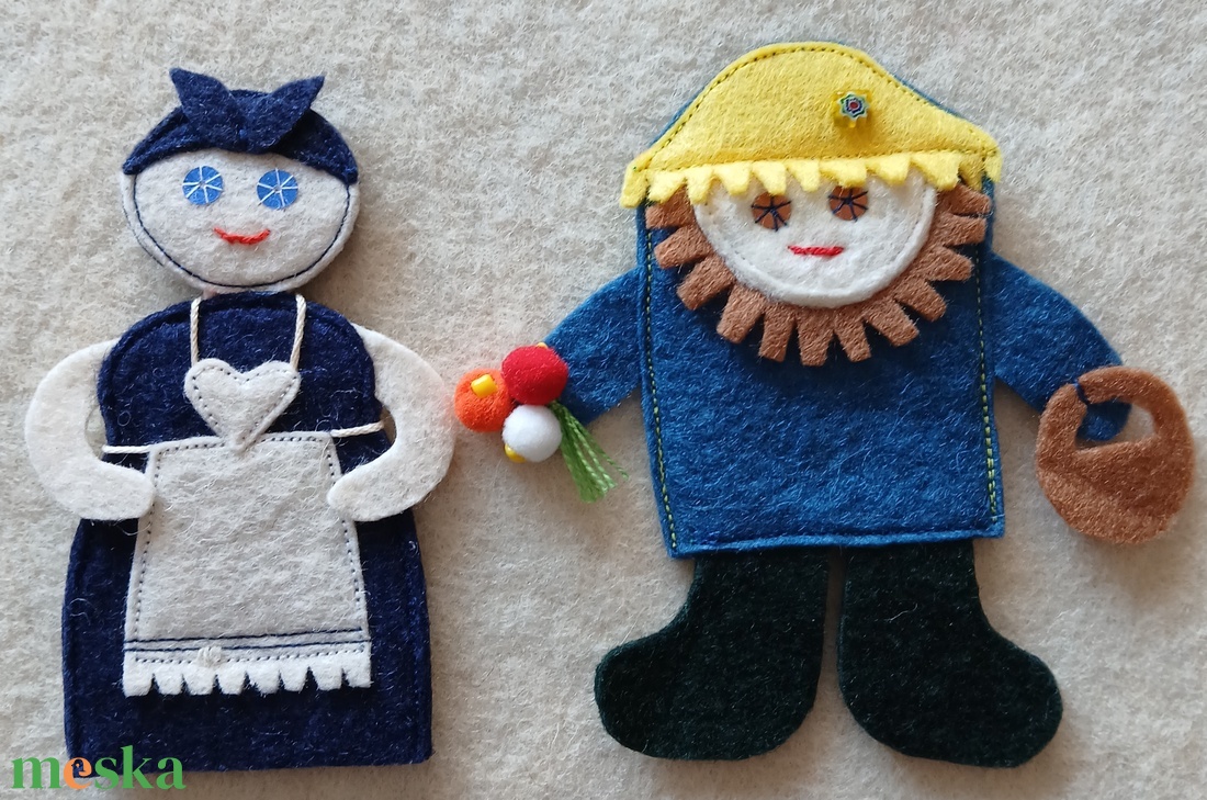 Ujjbábok  a Brémai muzsikusok  című vershez - játék & sport - bábok - ujjbáb - Meska.hu