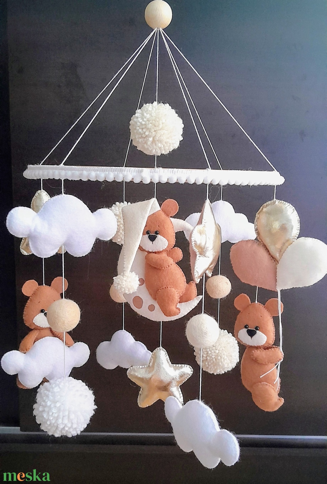 Macis kiságyforgó - baba - mama - baba játékok - kiságyforgó - Meska.hu