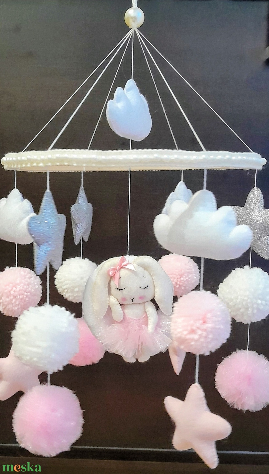 Nyuszi lányka - baba - mama - baba játékok - kiságyforgó - Meska.hu