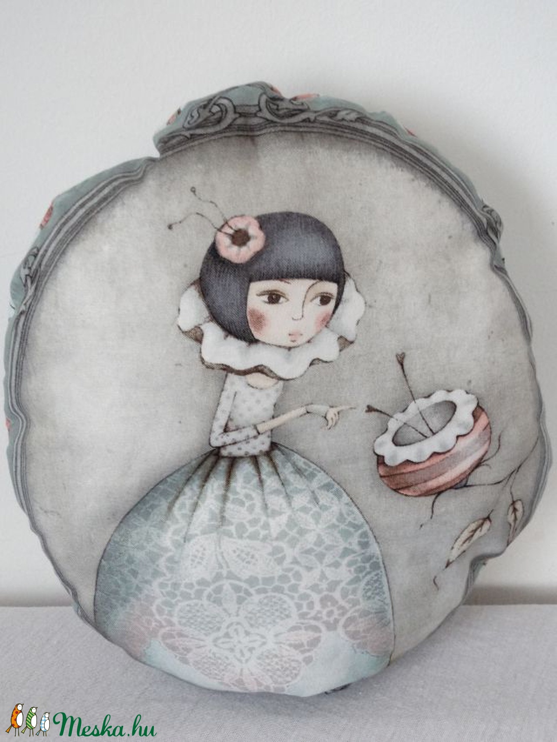 Santoro Mirabelle párna - Mirabelle díszpárna - Romantikus rózsás kispárna - Santoro Lányos párna -  - Meska.hu