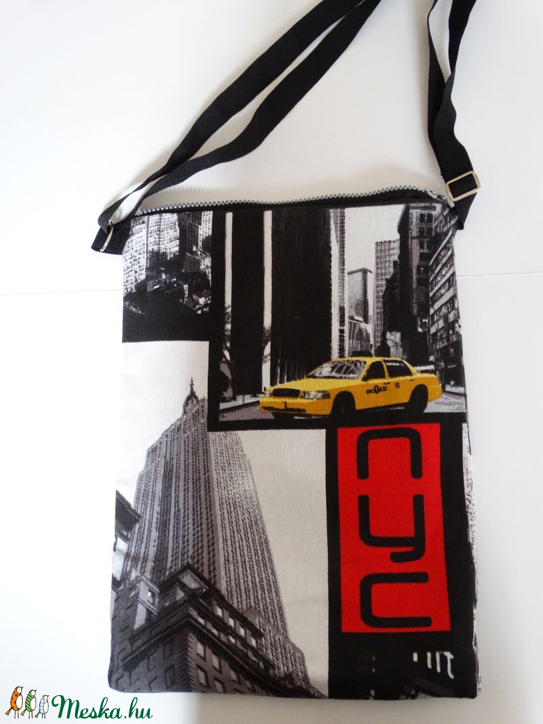 New York oldaltáska - New York válltáska - New York textil táska - Könnyű táska - Átkötős táska fiúknak  - Laptáska -  - Meska.hu