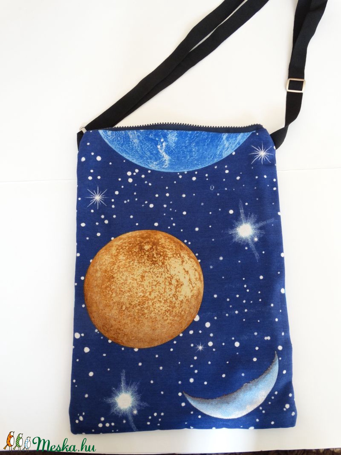 Bolygós oldaltáska / válltáska - Bolygós textil táska - Könnyű táska - Átkötős táska - Világűr Laptáska -  - Meska.hu