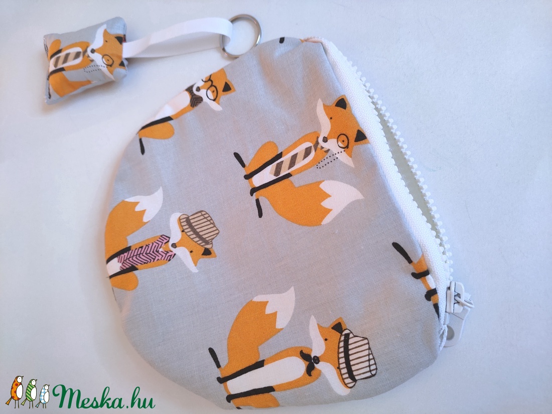 Rókás Pénztárca és kulcstartó szett - Kártyatartó - mini neszesszer - Sminktáska - Kozmetikai táska - Róka mintás tok - táska & tok - pénztárca & más tok - pénztárca - gyerek pénztárca - Meska.hu
