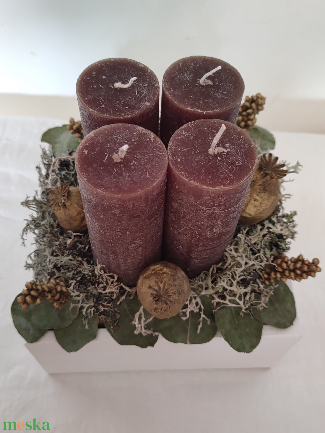 Adventi asztaldísz doboz zuzmóval, eukaliptusz levéllel, termésekkel - tartós karácsonyi asztaldísz - adventi koszorú - karácsony - adventi díszek - adventi asztaldísz - Meska.hu Adventi asztaldísz doboz zuzmóval, eukaliptusz levéllel, termésekkel - tartós karácsonyi asztaldísz - adventi koszorú - karácsony - adventi díszek - adventi asztaldísz - Meska.hu