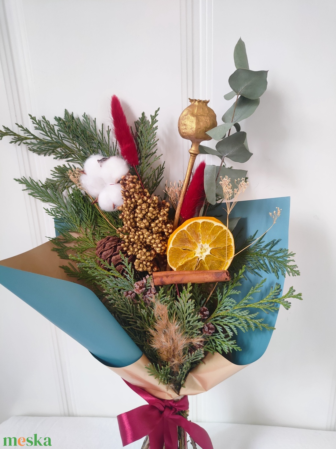 Karácsonyi csokor tujával, termésekkel, szárított növényekkel - Ajándék csokor - Adventi asztaldísz - Különleges csokor - karácsony - karácsonyi lakásdekoráció - karácsonyi lakásdíszek - Meska.hu Karácsonyi csokor tujával, termésekkel, szárított növényekkel - Ajándék csokor - Adventi asztaldísz - Különleges csokor - karácsony - karácsonyi lakásdekoráció - karácsonyi lakásdíszek - Meska.hu