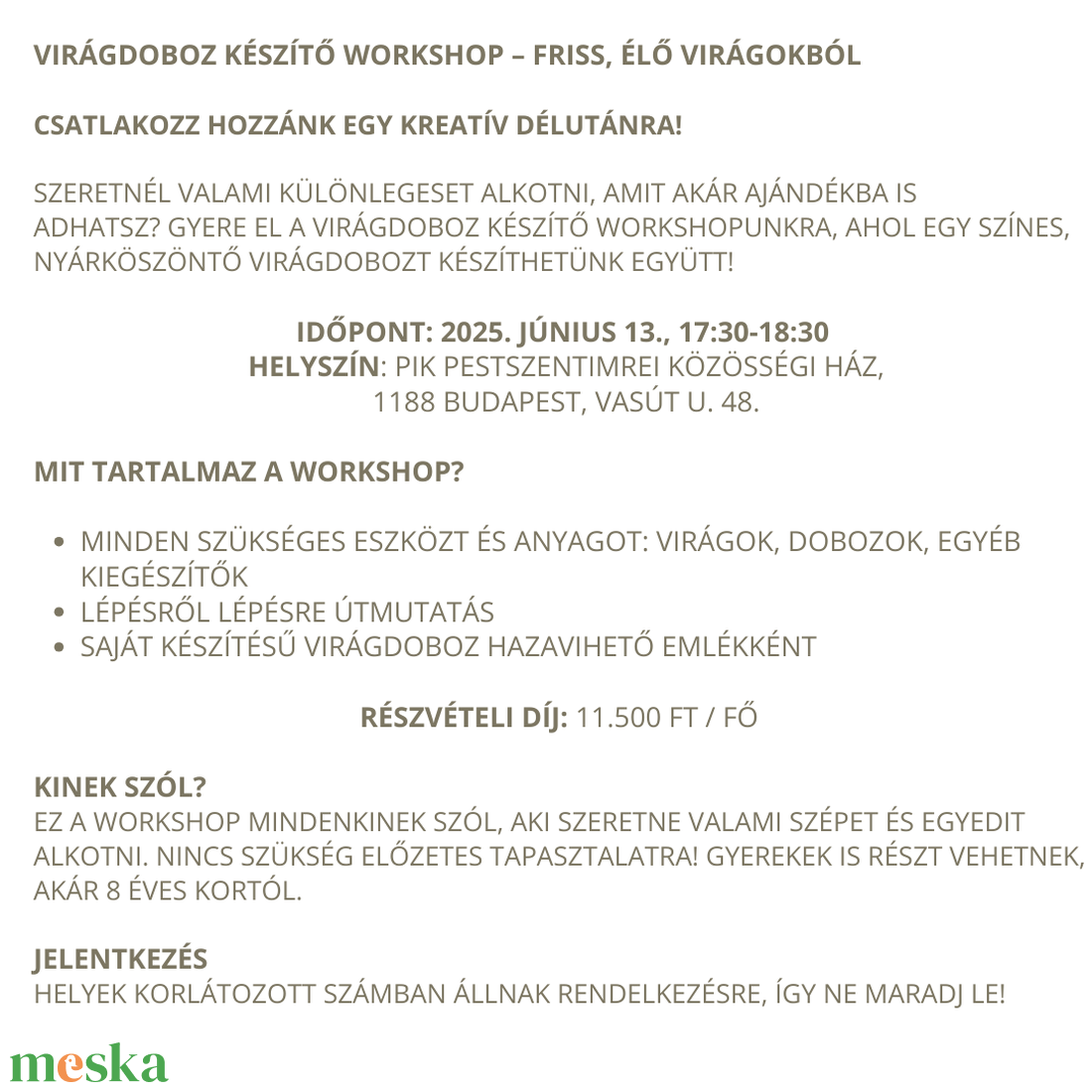 Virágdoboz Készítő Workshop - Friss, élő virágokból - diy (csináld magad) - workshop & tanfolyam - Meska.hu Virágdoboz Készítő Workshop - Friss, élő virágokból - diy (csináld magad) - workshop & tanfolyam - Meska.hu