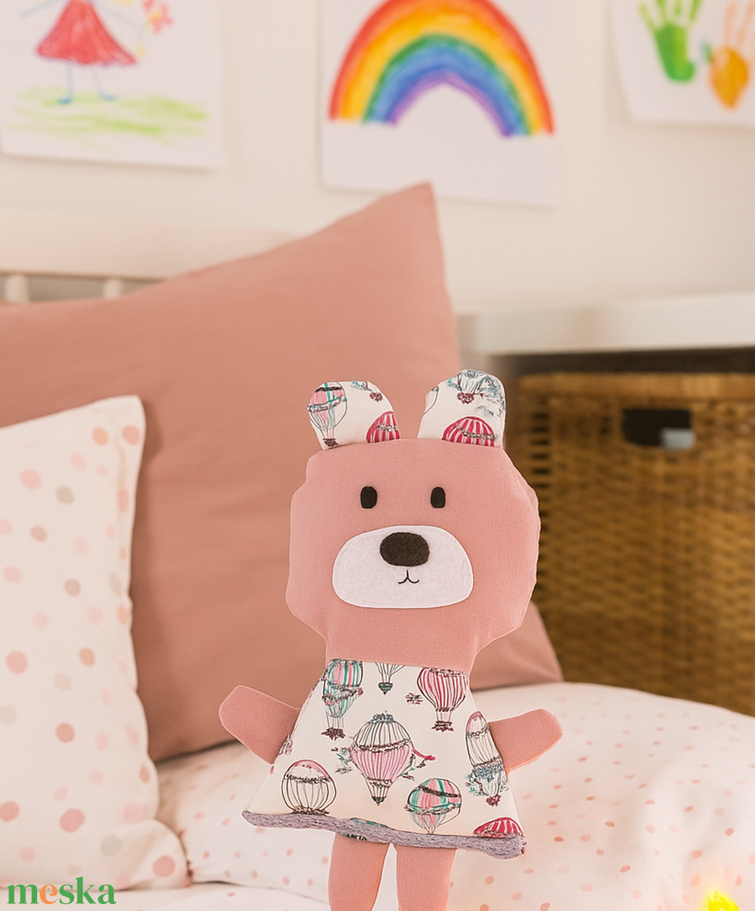 Pink Mackó - Rózsaszín Textil Maci - puha játék állat - játékmackó  - játék & sport - plüssállat & játékfigura - maci - Meska.hu