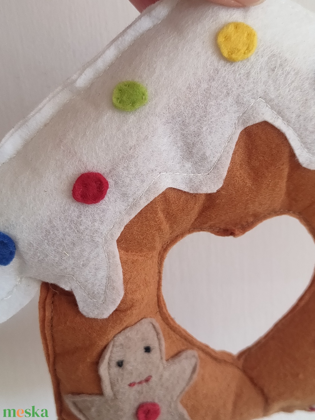 Karácsonyi mézeskalács házikó ajtódísz - Mézes házikó - Mézes ház - Mézi háza - karácsony - karácsonyi lakásdekoráció - karácsonyi lakásdíszek - Meska.hu