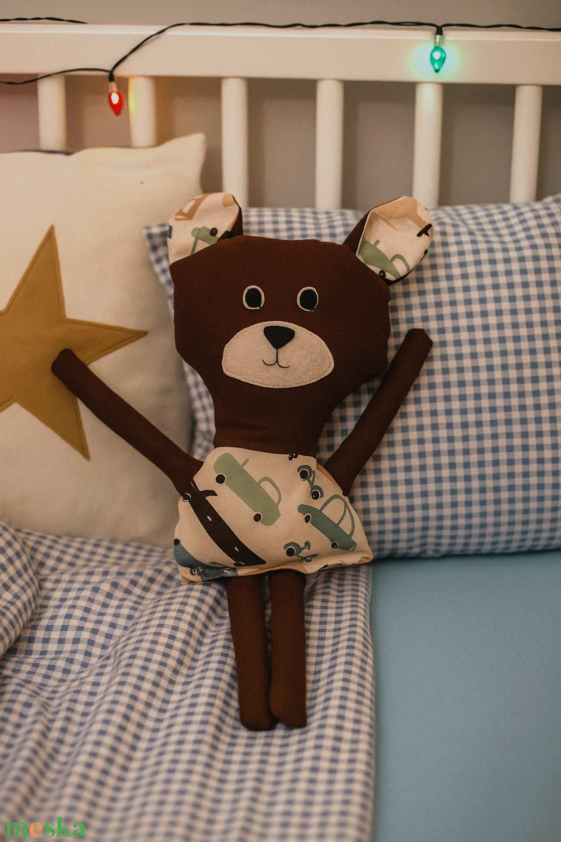 Mackó textil játék - puha mackó figura - játékállat - kézműves textilfigura - egyedi játékfigura - alvós maci - játék & sport - plüssállat & játékfigura - maci - Meska.hu