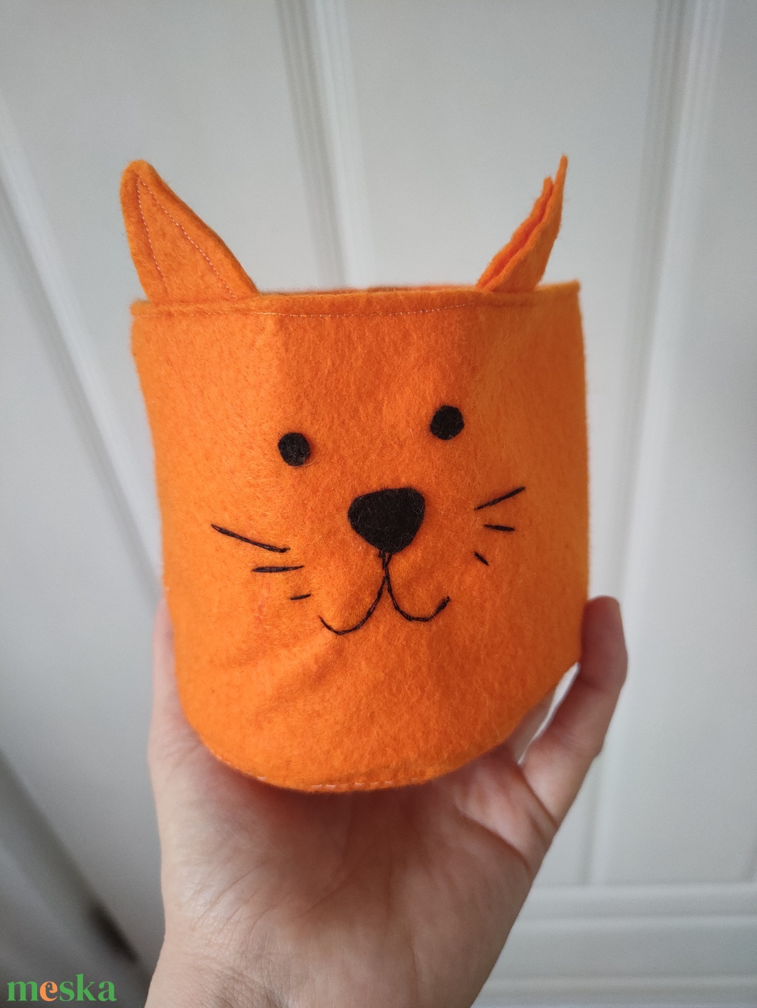 Filc kaspó - textil kaspó - kaspó takaró kosárka - állatos tároló - gyerekszobai dekoráció - állatos kosár - puha kaspó  - otthon & életmód - dekoráció - virágdísz és tartó - cserép & kaspó - Meska.hu