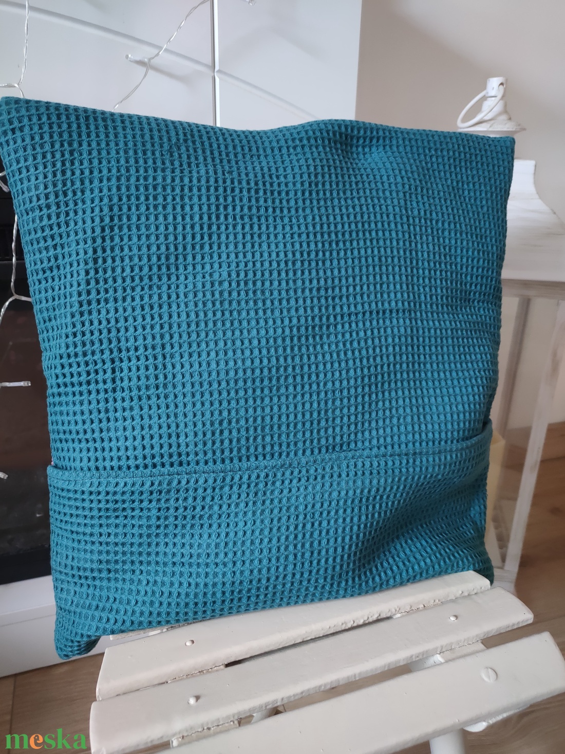 Karácsonyi párnahuzat -  díszpárna huzat télapóval - Csillogó karácsonyi párna huzat - karácsony - karácsonyi lakásdekoráció - karácsonyi lakásdíszek - Meska.hu