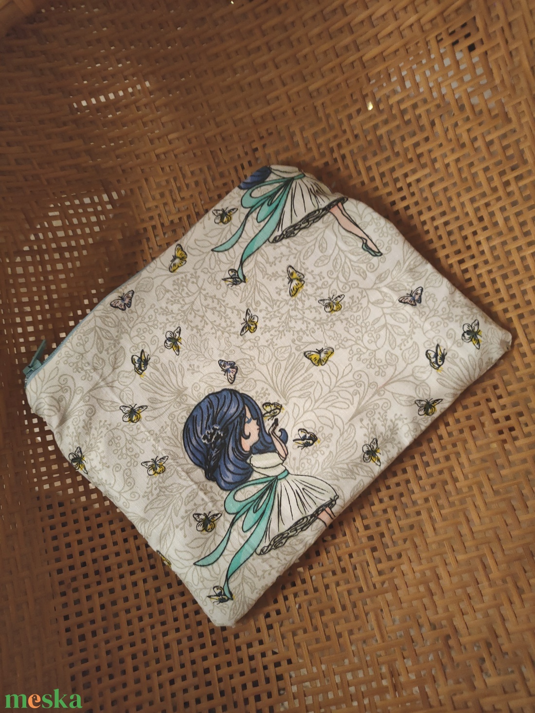 Tündéres tolltartó - Lapos Neszesszer - Kártyatartó - neszeszer - tündér mintás piperetartó - pillangó mintás  - táska & tok - pénztárca & más tok - pénztárca - gyerek pénztárca - Meska.hu