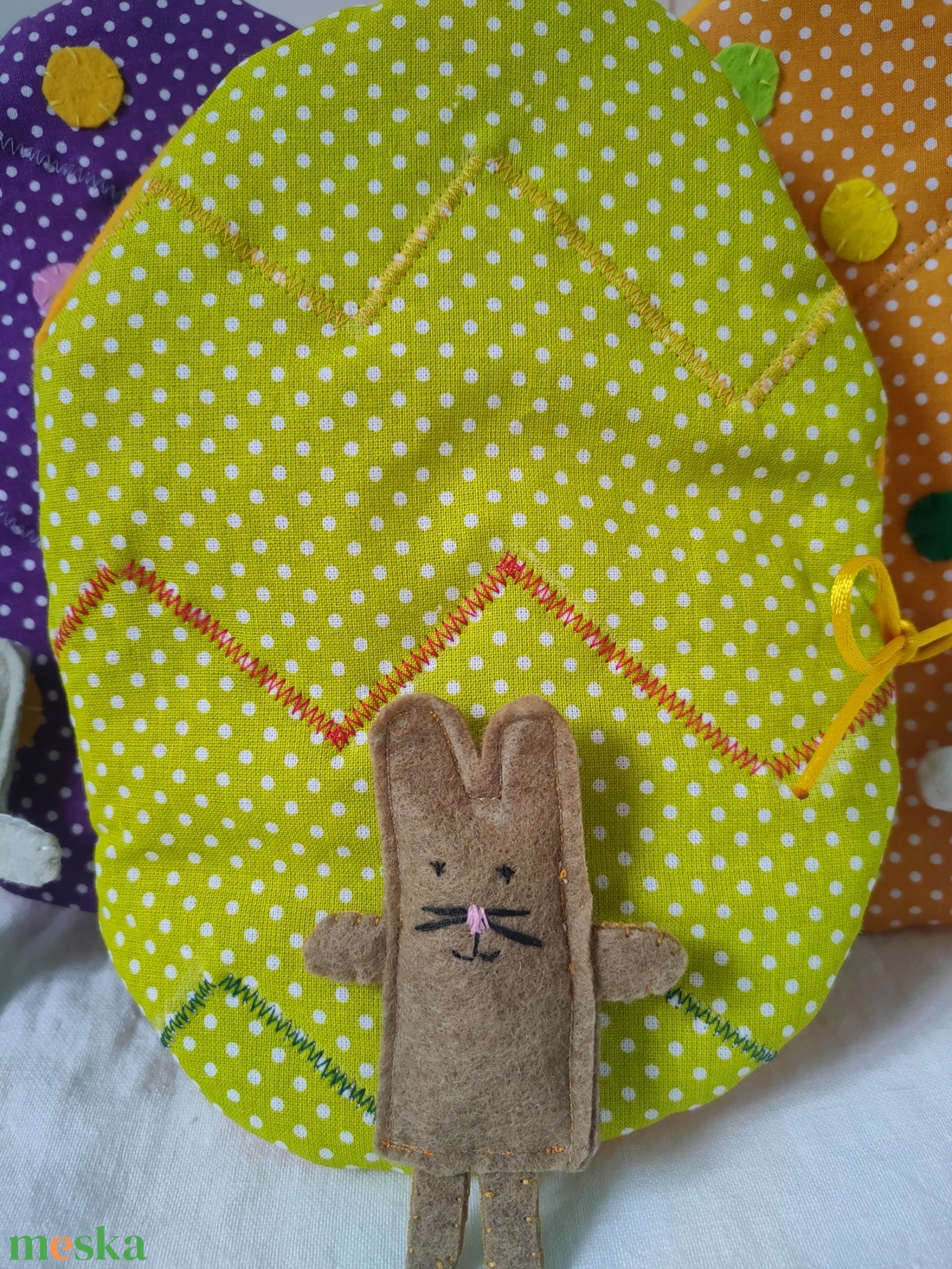 Nyuszi tojás házikóban - Húsvéti textil könyv gyerekeknek - Húsvéti csendeskönyv - Nyuszis játszókönyv - baba - mama - baba játékok - textilkönyv & babakönyv - Meska.hu