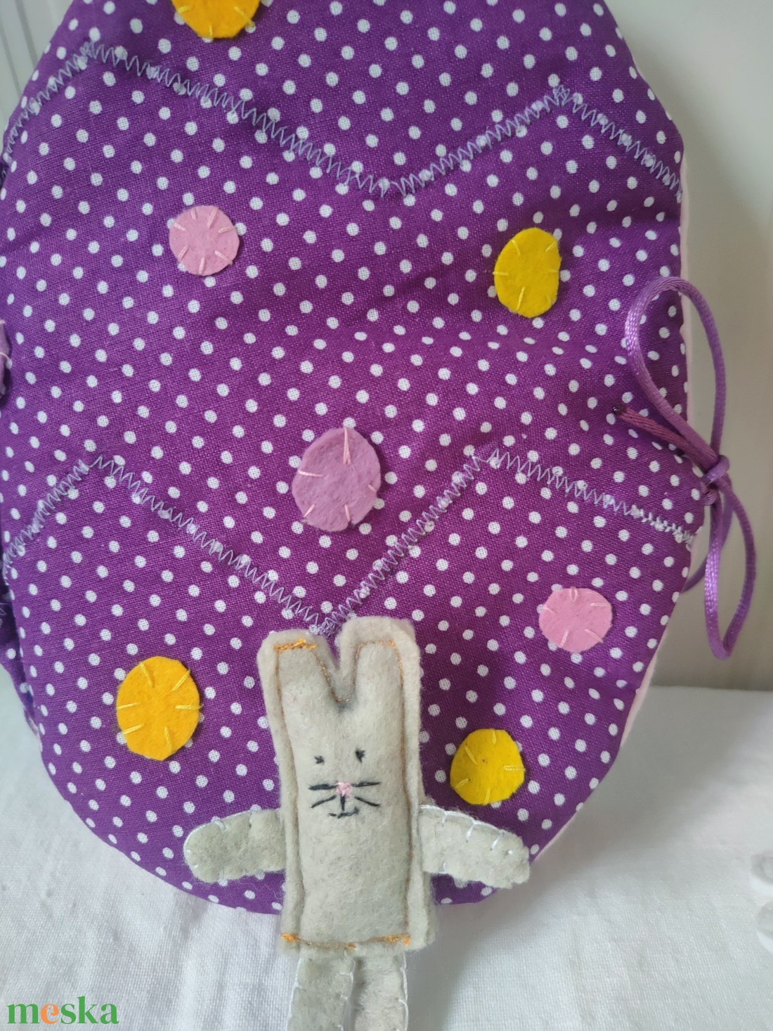 Nyuszi tojás házikóban - Húsvéti textil könyv gyerekeknek - Húsvéti csendeskönyv - Nyuszis játszókönyv - játék & sport - baba & babaház - babaház - Meska.hu