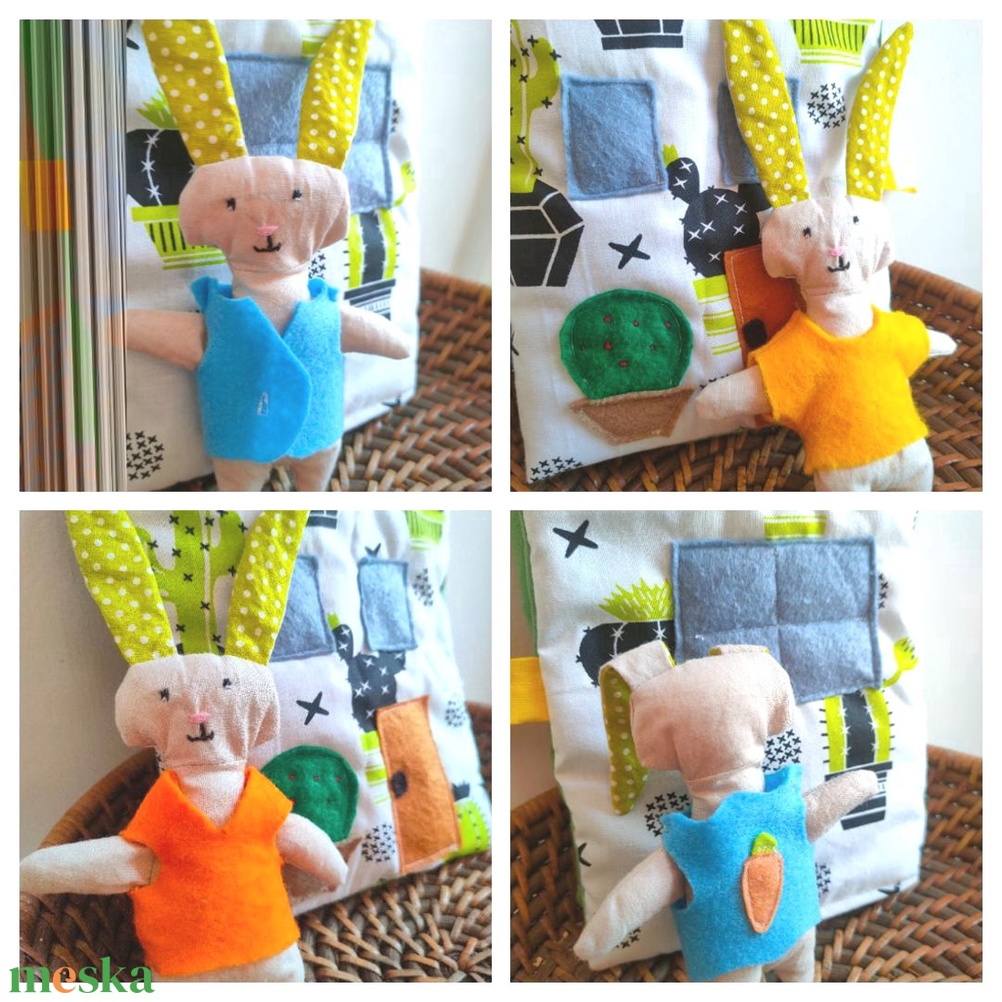 Öltöztethető nyuszi házzal - Húsvéti nyuszi háza - Nyuszi ház kiegészítőkkel - Nyuszis játszóház - húsvéti csendeskönyv - játék & sport - szerepjáték - Meska.hu