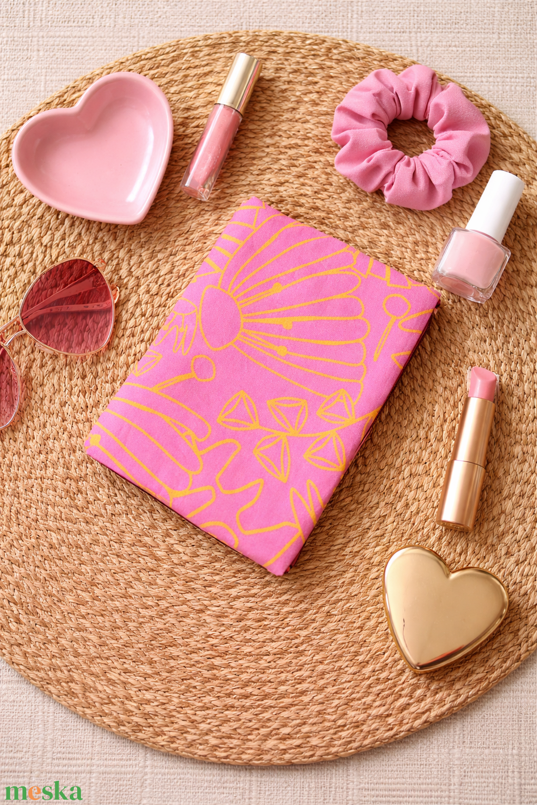 Boho Pink Pénztárca - Csajos Kártyatartó - lapos neszesszer - hippi mintás piperetartó - rózsaszín pénztárca  - táska & tok - pénztárca & más tok - kártyatartó & irattartó - Meska.hu