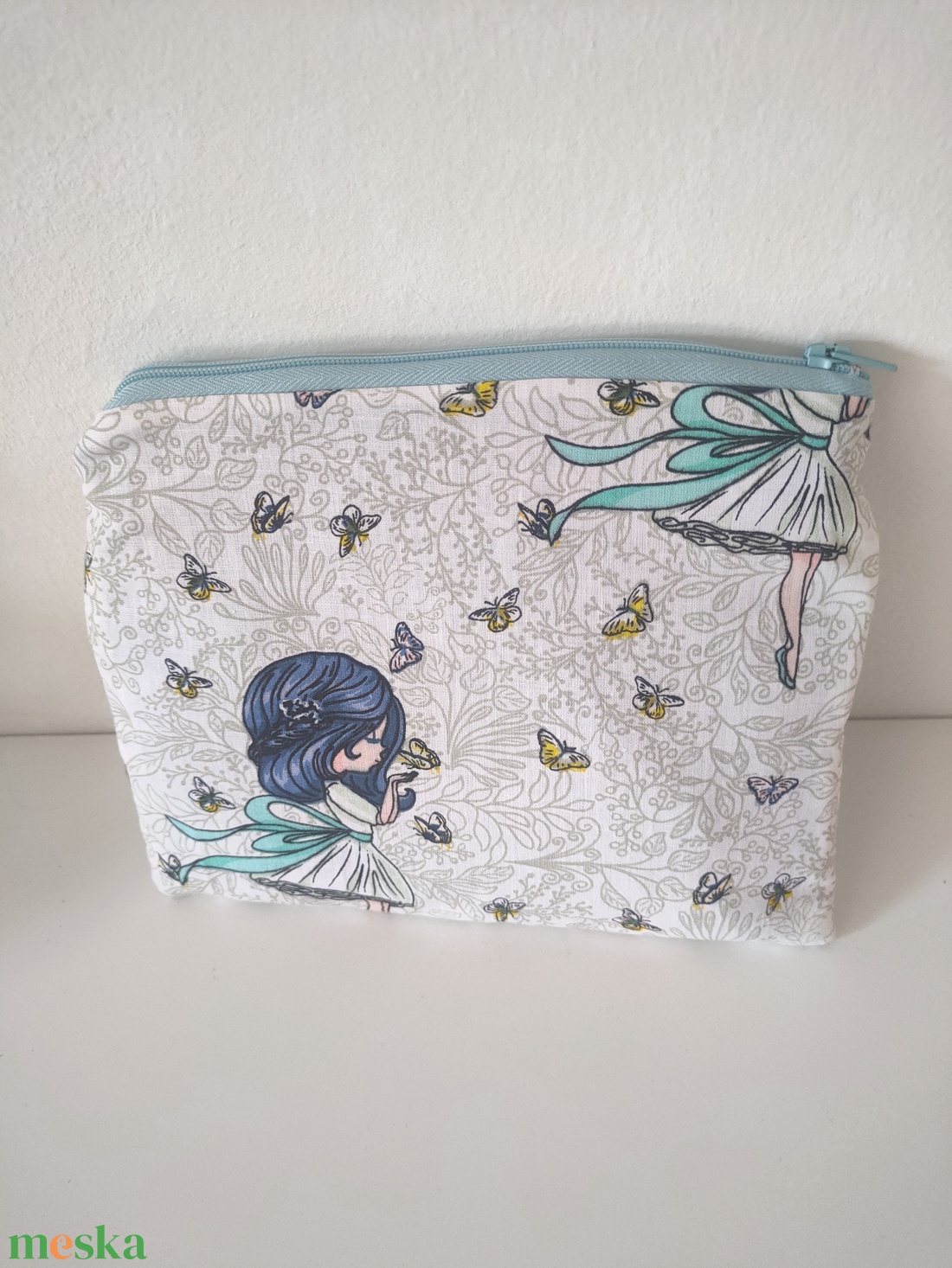 Tündéres neszesszer - textil pénztárca tündér mintával - lapos neszeszer - textil ajándék lányoknak  - táska & tok - neszesszer - Meska.hu
