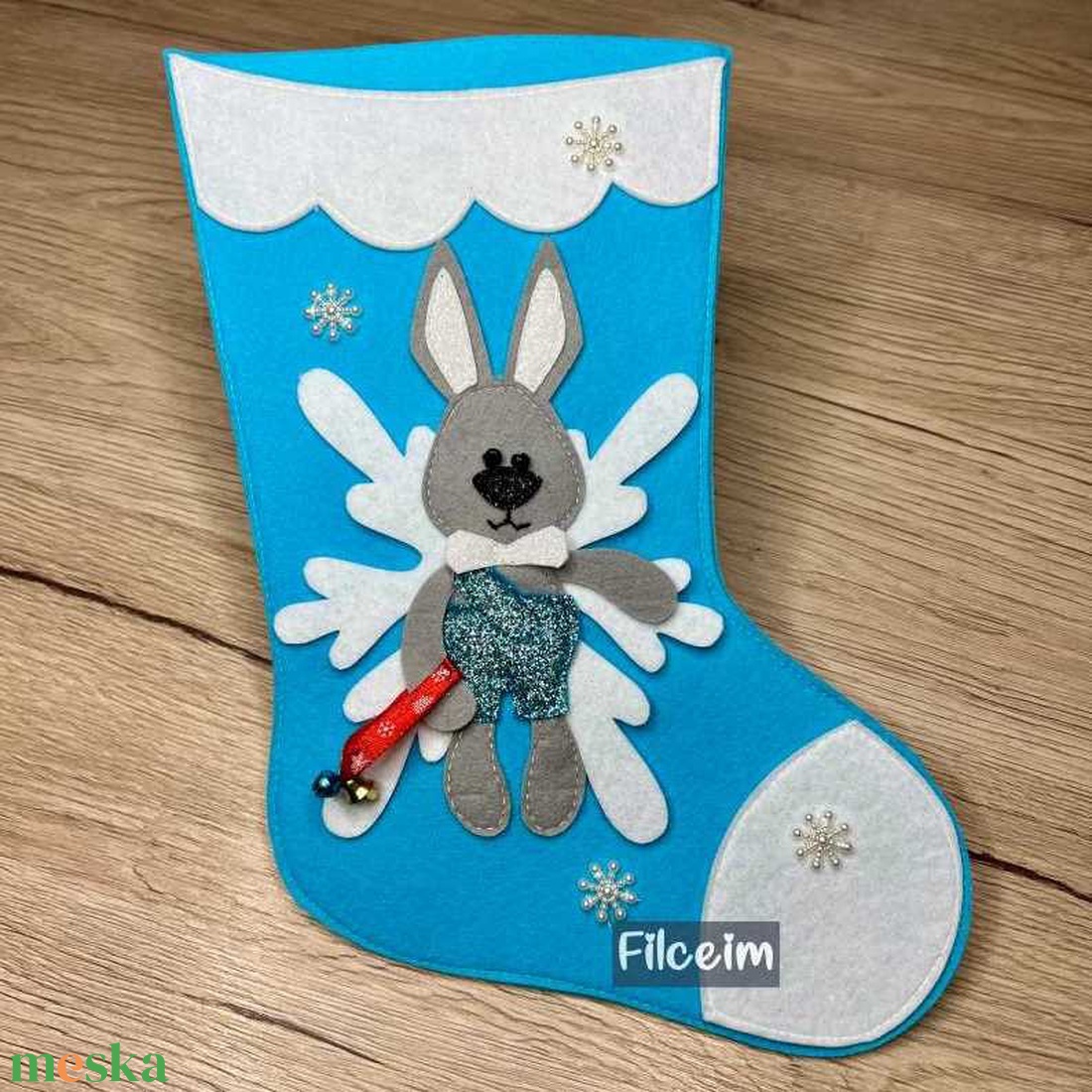 Filc mikulás zokni cuki nyuszival - karácsony - mikulás - mikulás csizma és zokni - Meska.hu Filc mikulás zokni cuki nyuszival - karácsony - mikulás - mikulás csizma és zokni - Meska.hu