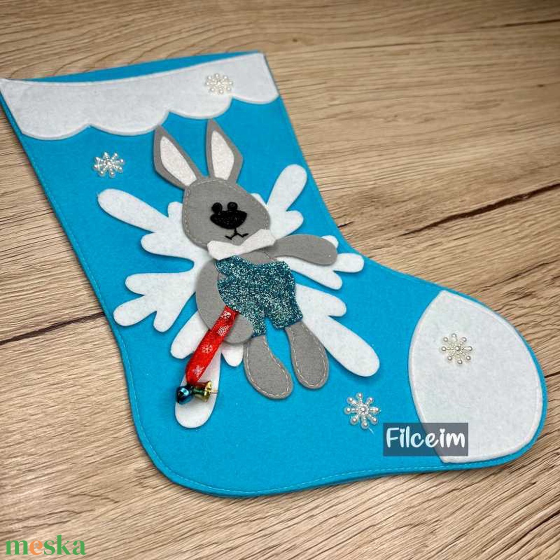 Filc mikulás zokni cuki nyuszival - karácsony - mikulás - mikulás csizma és zokni - Meska.hu Filc mikulás zokni cuki nyuszival - karácsony - mikulás - mikulás csizma és zokni - Meska.hu