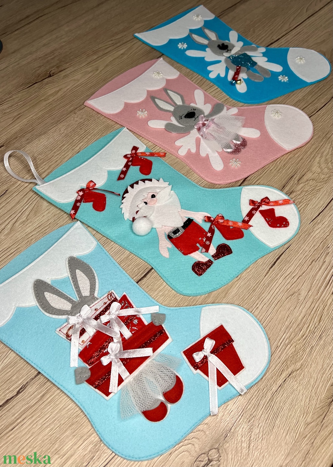 Filc mikulás csizma mókás Mikulással - karácsony - mikulás - mikulás csizma és zokni - Meska.hu