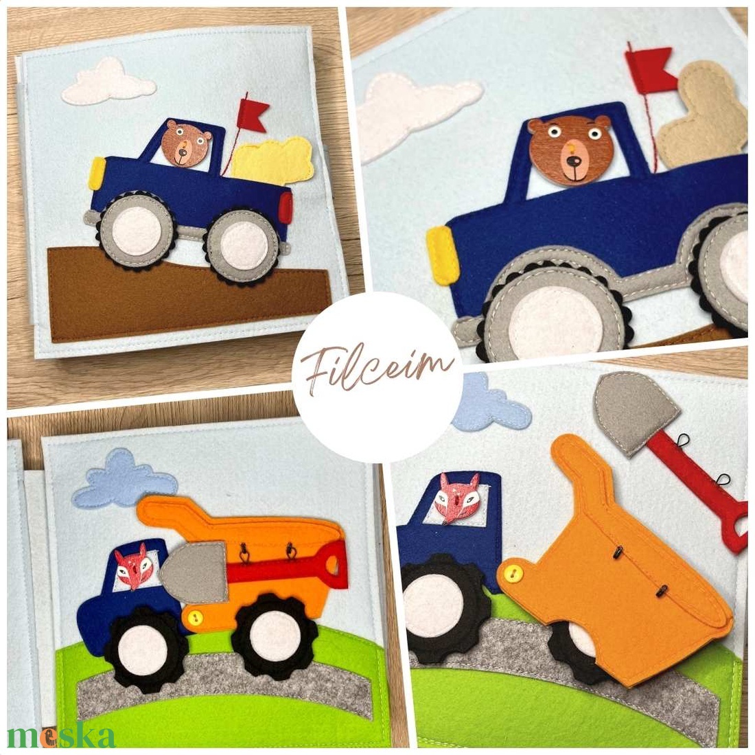 Munkagépes matatókönyv - játék & sport - textilkönyv & babakönyv - Meska.hu