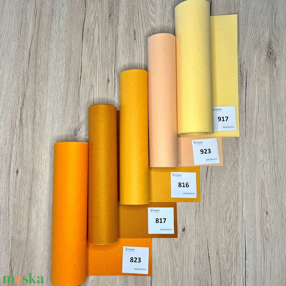 Koreai filc anyag -  sárga és árnyalatai - 30 x 20 cm filclapok, színenként megvásárolható, gyermekjátékok készítésére  - kellékek & szerszámok - méteráru - filc - Meska.hu