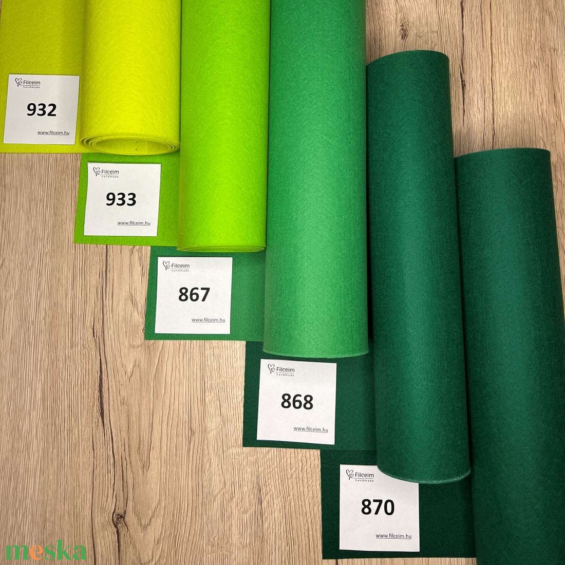 Koreai filc -  zöld és barna és árnyalatai - 30 x 20 cm filclapok,  ellenőrzött minőségű, bevizsgált, nem bolyhosodik - kellékek & szerszámok - méteráru - filc - Meska.hu