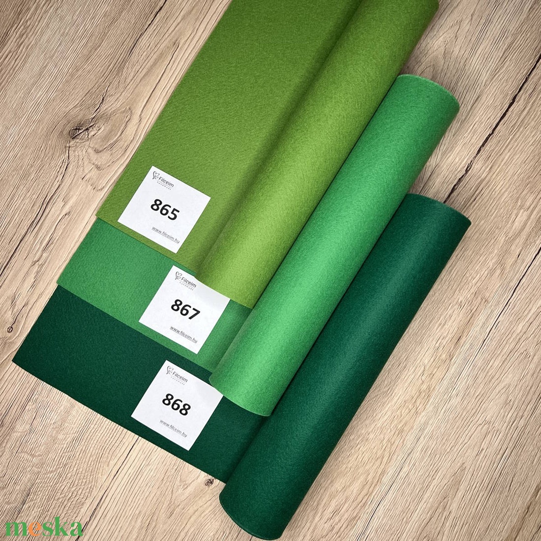 Koreai filc -  zöld és barna és árnyalatai - 30 x 20 cm filclapok,  ellenőrzött minőségű, bevizsgált, nem bolyhosodik - kellékek & szerszámok - méteráru - filc - Meska.hu