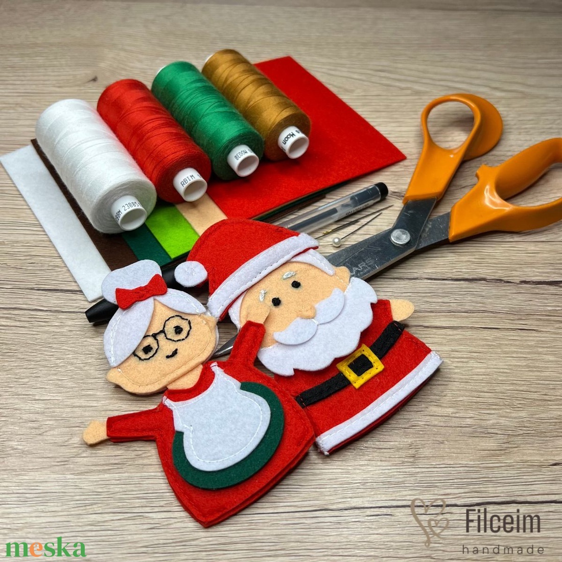 DIY Csináld magad - Mikulás és barátai ujjbáb filc készlet - Alkoss saját mesés figurákat - diy (csináld magad) - egységcsomag - Meska.hu