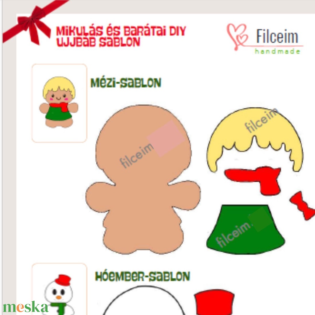DIY Csináld magad - Mikulás és barátai ujjbáb filc készlet - Alkoss saját mesés figurákat - diy (csináld magad) - egységcsomag - Meska.hu