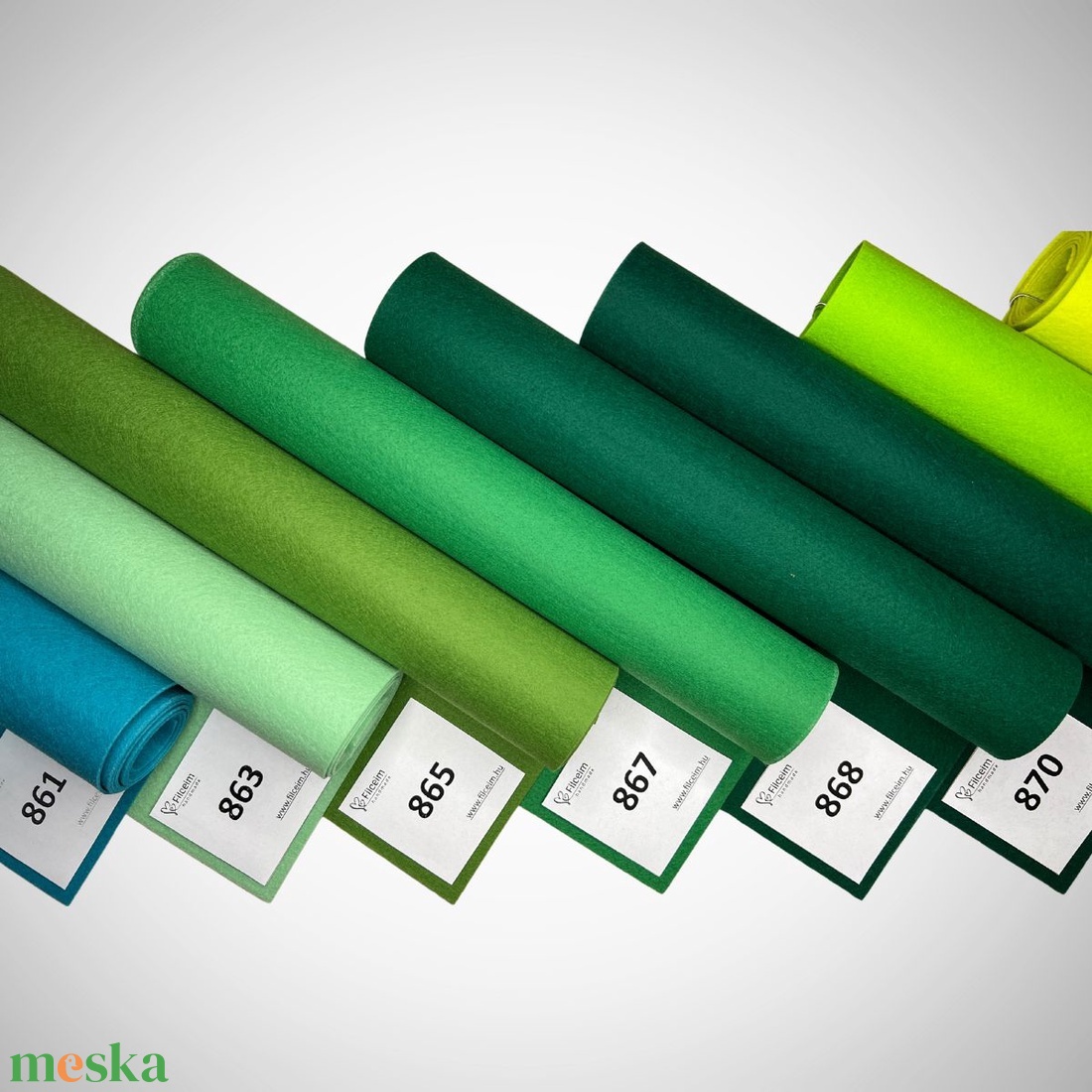 Koreai filc -  zöld és árnyalatai - 30 x 20 cm filclapok,  ellenőrzött minőségű, bevizsgált, nem bolyhosodik - kellékek & szerszámok - méteráru - filc - Meska.hu