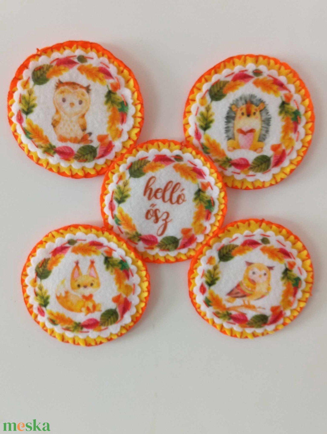 Őszi hangulatú hűtőmágnes-Bagoly 2. - otthon & életmód - konyhafelszerelés, tálalás - konyhai dekoráció - hűtőmágnes - Meska.hu