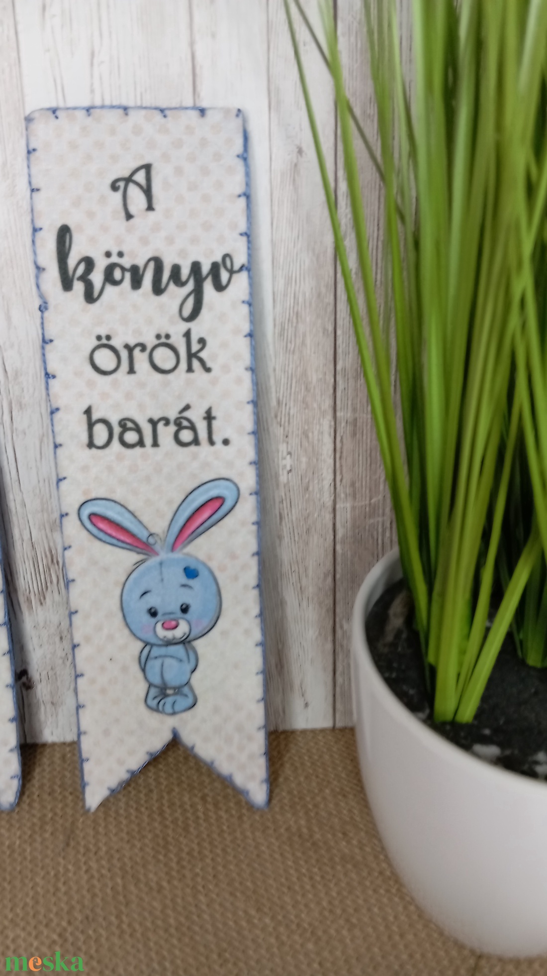 Nyuszis könyvjelző szett- kék - könyv & zene - könyvjelző - Meska.hu