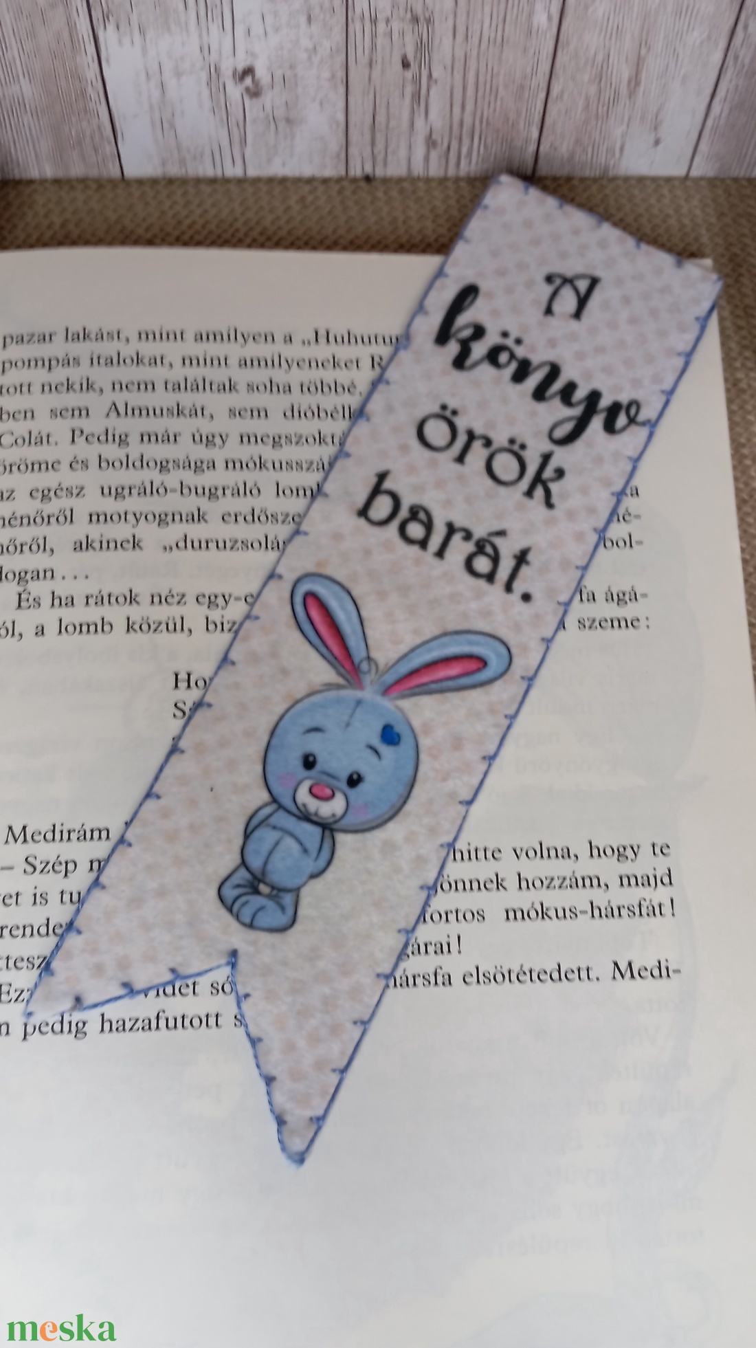 Nyuszis könyvjelző szett- kék - könyv & zene - könyvjelző - Meska.hu