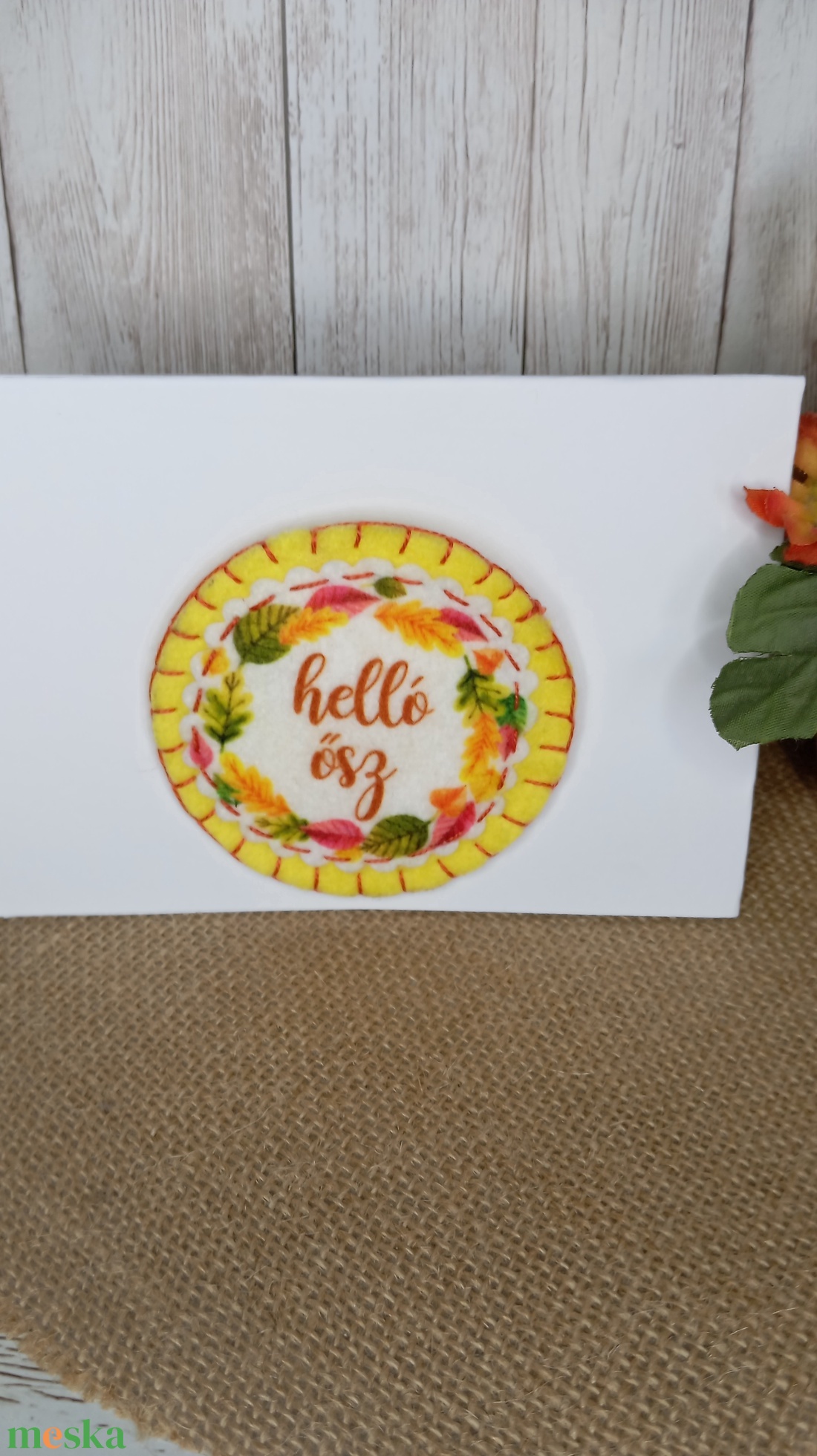 Őszi hangulatú hűtőmágnes-Hello ősz - otthon & életmód - konyhafelszerelés, tálalás - konyhai dekoráció - hűtőmágnes - Meska.hu