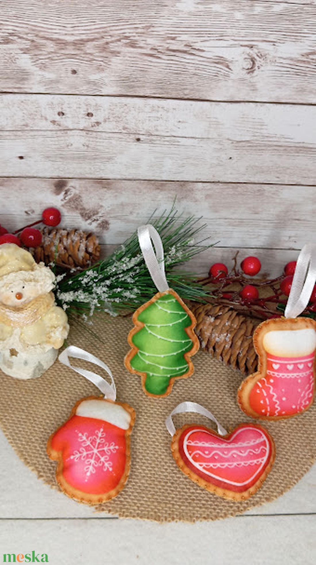 Filc karácsonyfa dísz csomag - karácsony - karácsonyi lakásdekoráció - karácsonyfadíszek - Meska.hu