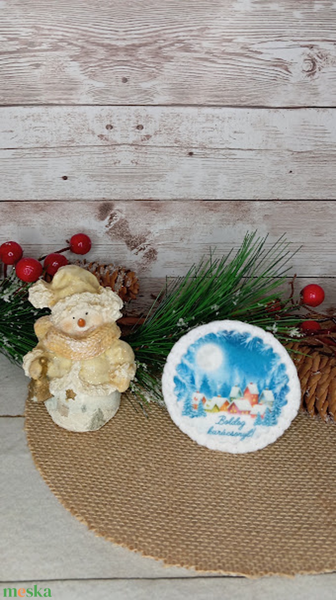 Karácsonyi falu-hűtőmágnes - karácsony - karácsonyi lakásdekoráció - karácsonyi lakásdíszek - Meska.hu