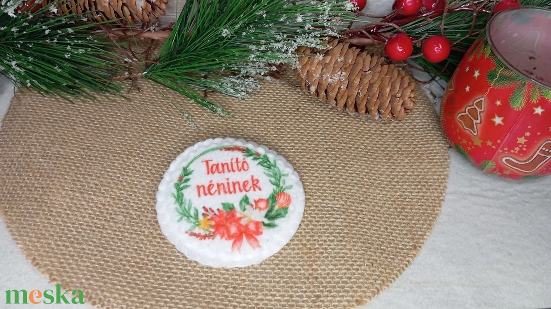 Tanító néninek- Karácsonyi hűtőmágnes - karácsony - karácsonyi lakásdekoráció - karácsonyi lakásdíszek - Meska.hu