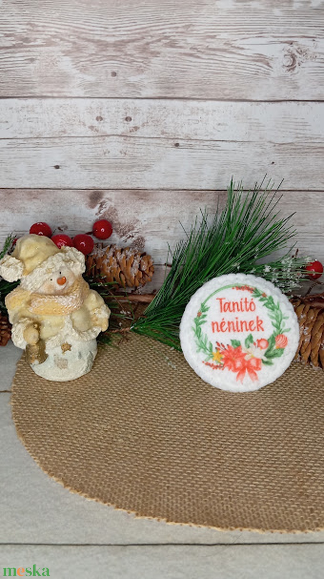 Tanító néninek- Karácsonyi hűtőmágnes - karácsony - karácsonyi lakásdekoráció - karácsonyi lakásdíszek - Meska.hu