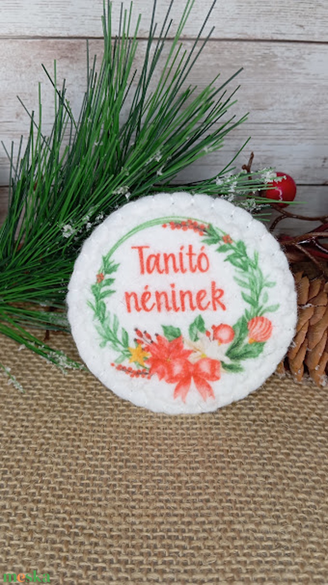 Tanító néninek- Karácsonyi hűtőmágnes - karácsony - karácsonyi lakásdekoráció - karácsonyi lakásdíszek - Meska.hu