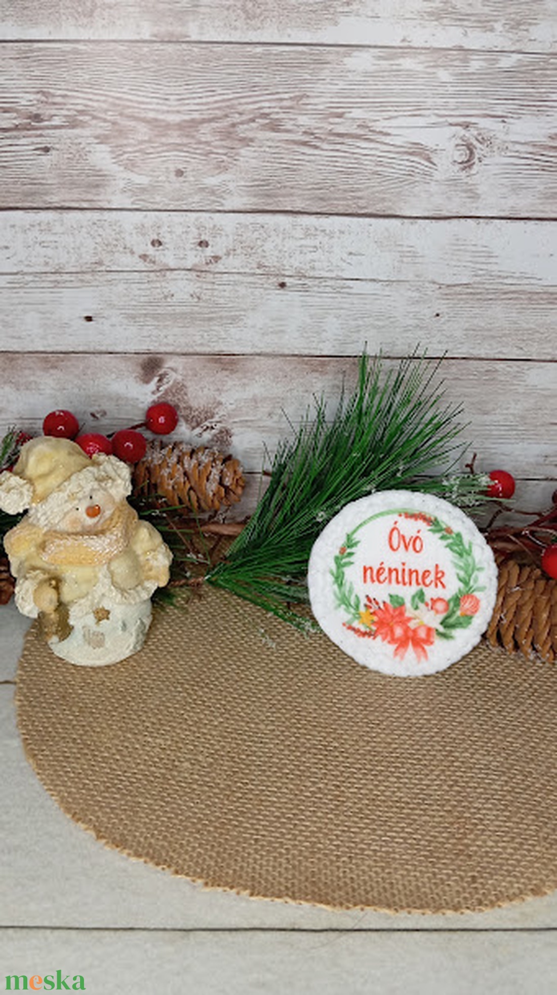 Óvó néninek- Karácsonyi hűtőmágnes - karácsony - karácsonyi lakásdekoráció - karácsonyi lakásdíszek - Meska.hu