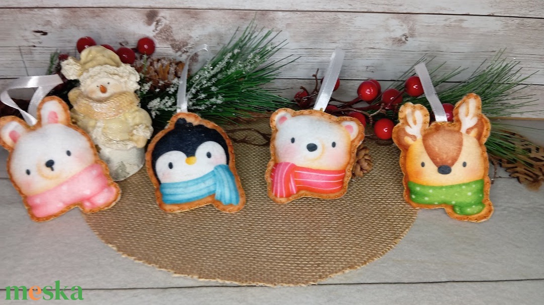 Állat mintás karácsonyi dekoráció - karácsony - karácsonyi lakásdekoráció - karácsonyfadíszek - Meska.hu