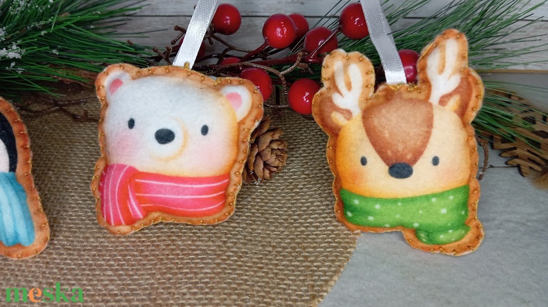 Állat mintás karácsonyi dekoráció - karácsony - karácsonyi lakásdekoráció - karácsonyfadíszek - Meska.hu