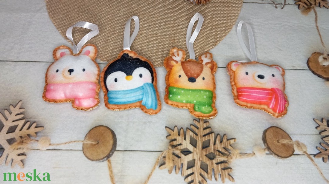 Állat mintás karácsonyi dekoráció - karácsony - karácsonyi lakásdekoráció - karácsonyfadíszek - Meska.hu