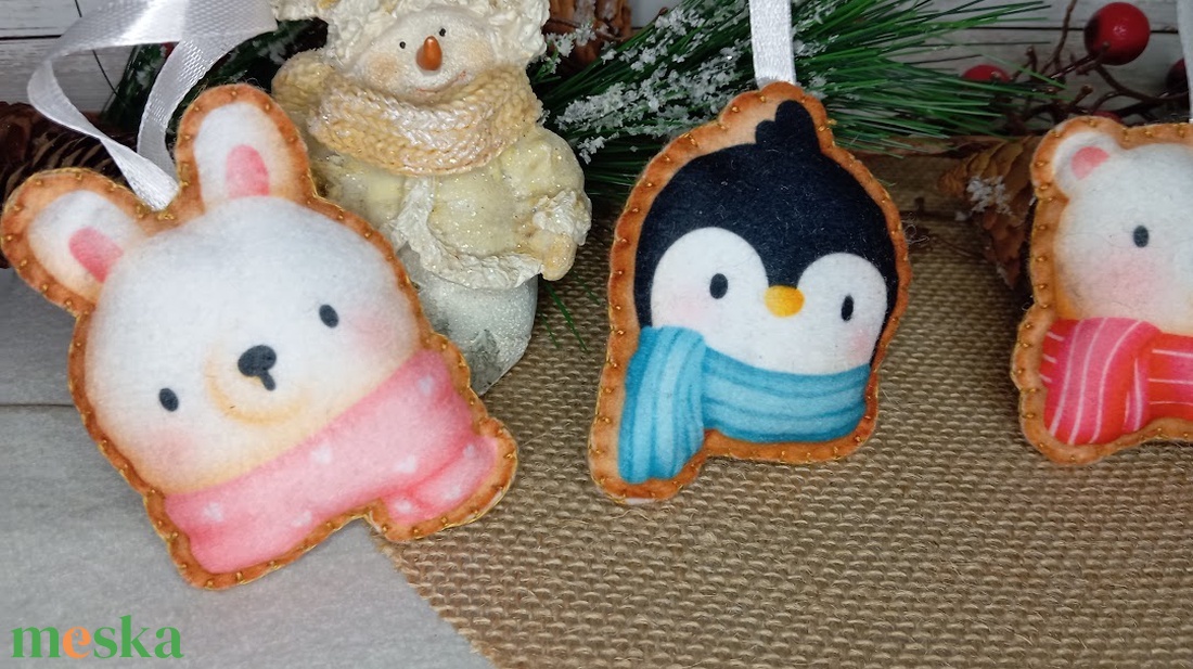 Állat mintás karácsonyi dekoráció - karácsony - karácsonyi lakásdekoráció - karácsonyfadíszek - Meska.hu