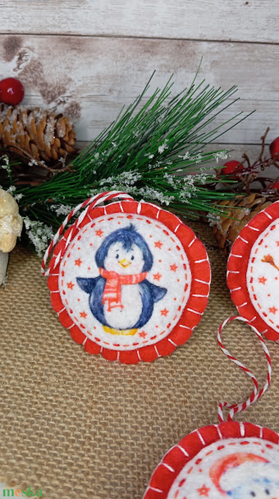 Pingvinek és hóemberek-karácsonyi szett - karácsony - karácsonyi lakásdekoráció - karácsonyfadíszek - Meska.hu