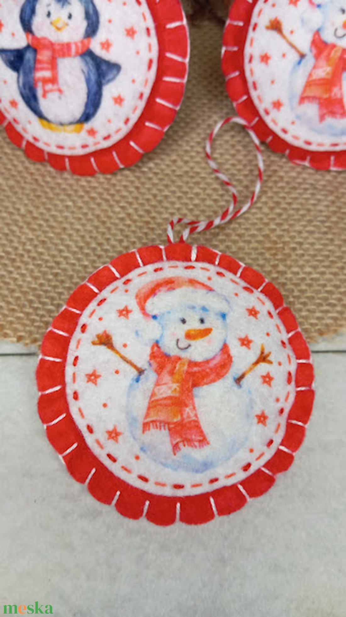 Pingvinek és hóemberek-karácsonyi szett - karácsony - karácsonyi lakásdekoráció - karácsonyfadíszek - Meska.hu